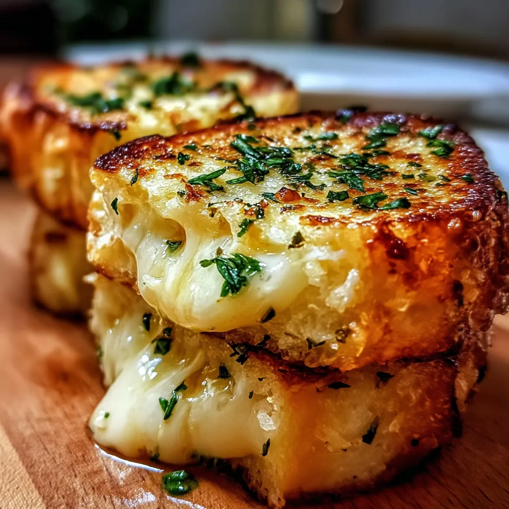 Ultimate Cheesy Garlic Bread Grilled Cheese with Multiple Cheese Blend